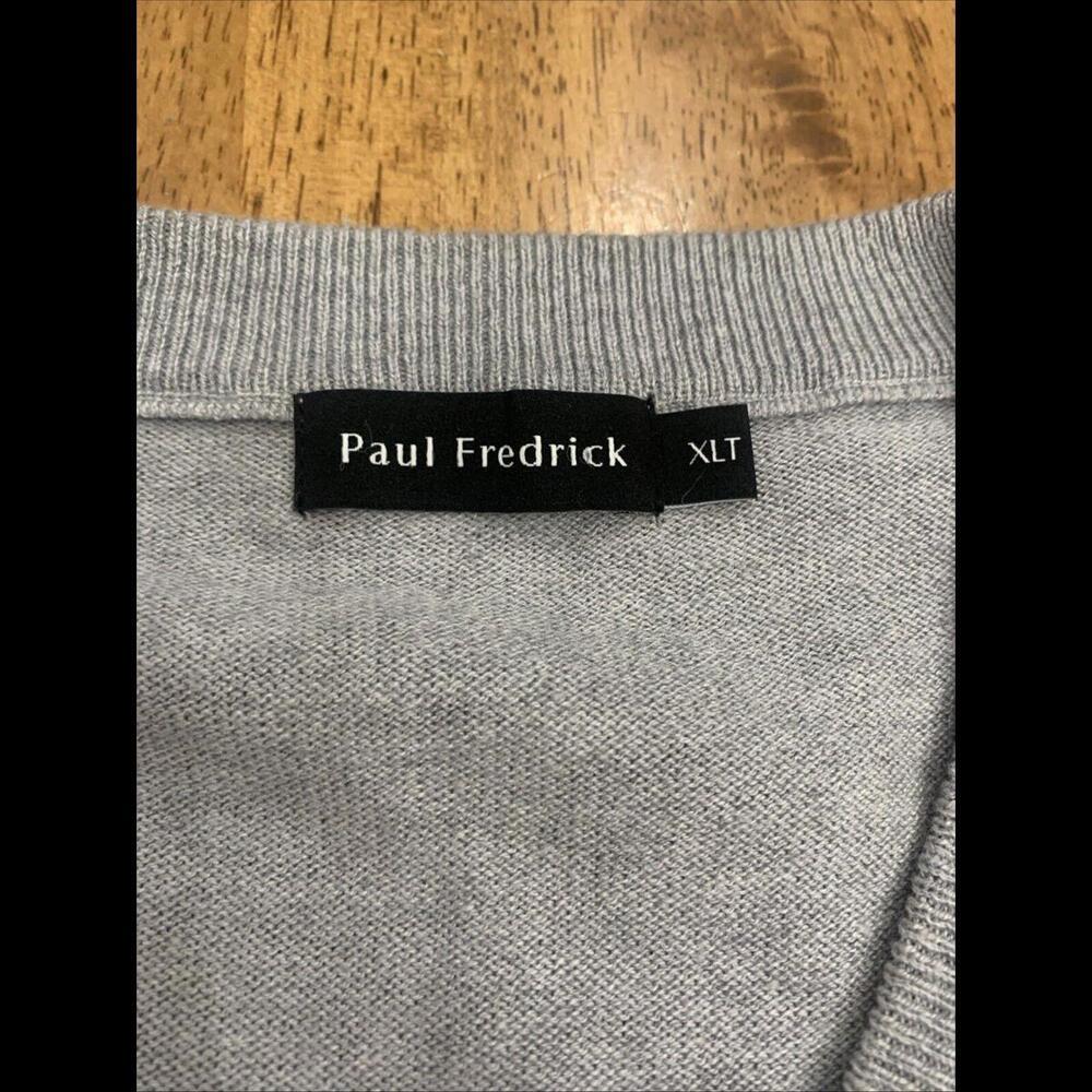 P Frederick Sweater Men XLT Light Gray Silk Cashmere Blend Preppy Layer Academia - Picture 2 of 7